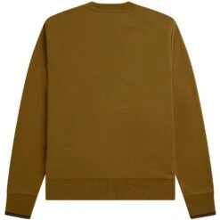 Fred Perry Crew Neck Sweatshirt - Dark Caramel -Stuarts Fashion Store fred perry crew neck sweatshirt dark caramel p59582 878778 image