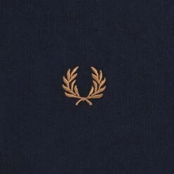 Fred Perry Crew Neck Sweatshirt - Navy And Caramel -Stuarts Fashion Store fred perry crew neck sweatshirt navy and caramel p59581 878932 image