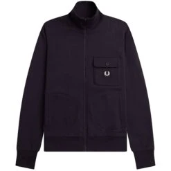 Fred Perry Funnel Neck Track Jacket - Black