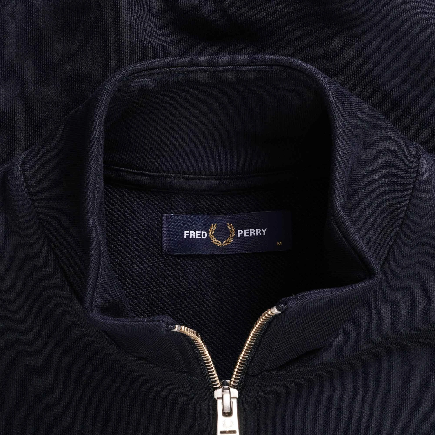 Fred Perry Half Zip Sweatshirt - Navy And Caramel 2 Fred Perry Half Zip Sweatshirt - Navy And Caramel - Image 2
