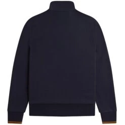 Fred Perry Half Zip Sweatshirt - Navy And Caramel 7 Fred Perry Half Zip Sweatshirt - Navy And Caramel -Stuarts Fashion Store fred perry half zip sweatshirt navy and caramel p60305 885658 image