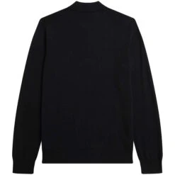 Fred Perry Long Sleeve Knitted Shirt - Black -Stuarts Fashion Store fred perry long sleeve knitted shirt black p60310 892932 image