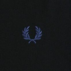 Fred Perry M3600 Twin Tipped Polo Shirt - Black And Midnight Blue -Stuarts Fashion Store fred perry m3600 twin tipped polo shirt black and midnight blue p59476 876931 image