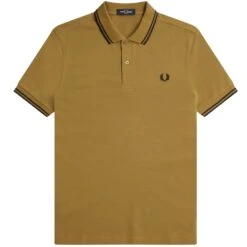 Fred Perry M3600 Twin Tipped Polo Shirt - Dark Caramel