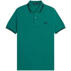 Fred Perry M3600 Twin Tipped Polo Shirt - Deep Mint