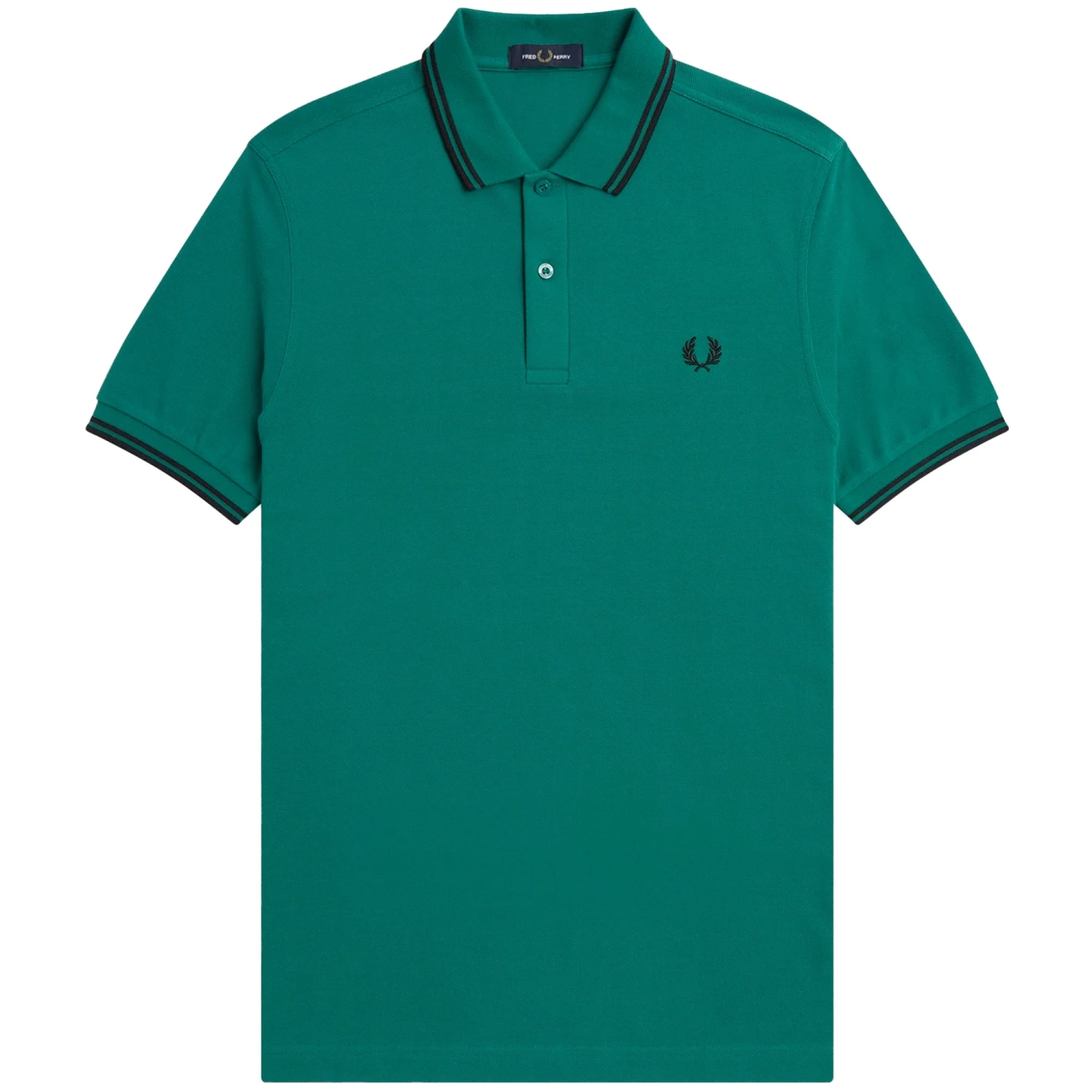 Fred Perry M3600 Twin Tipped Polo Shirt - Deep Mint 1 Fred Perry M3600 Twin Tipped Polo Shirt - Deep Mint