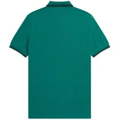 Fred Perry M3600 Twin Tipped Polo Shirt - Deep Mint 7 Fred Perry M3600 Twin Tipped Polo Shirt - Deep Mint -Stuarts Fashion Store fred perry m3600 twin tipped polo shirt deep mint p57609 835814 image