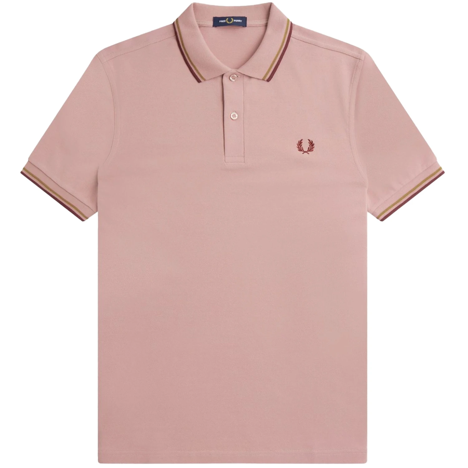 Fred Perry M3600 Twin Tipped Polo Shirt - Dusty Rose 1 Fred Perry M3600 Twin Tipped Polo Shirt - Dusty Rose