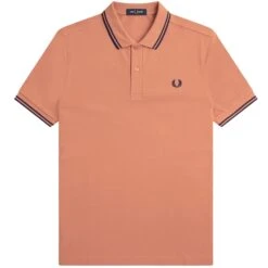 Fred Perry M3600 Twin Tipped Polo Shirt - Light Rust