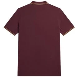Fred Perry M3600 Twin Tipped Polo Shirt - Oxblood -Stuarts Fashion Store fred perry m3600 twin tipped polo shirt oxblood p59477 877175 image