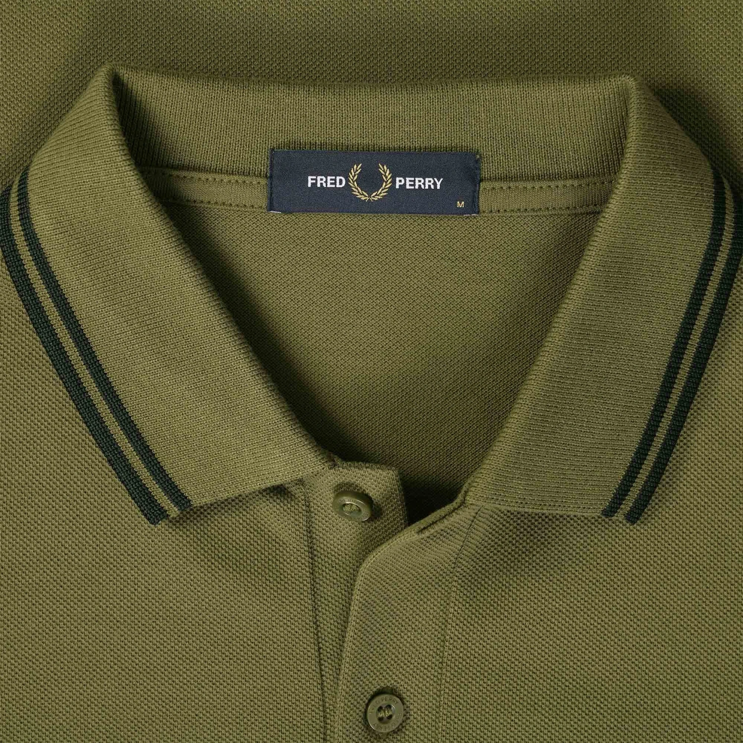 Fred Perry M3600 Twin Tipped Polo Shirt - Uniform Green 2 Fred Perry M3600 Twin Tipped Polo Shirt - Uniform Green - Image 2