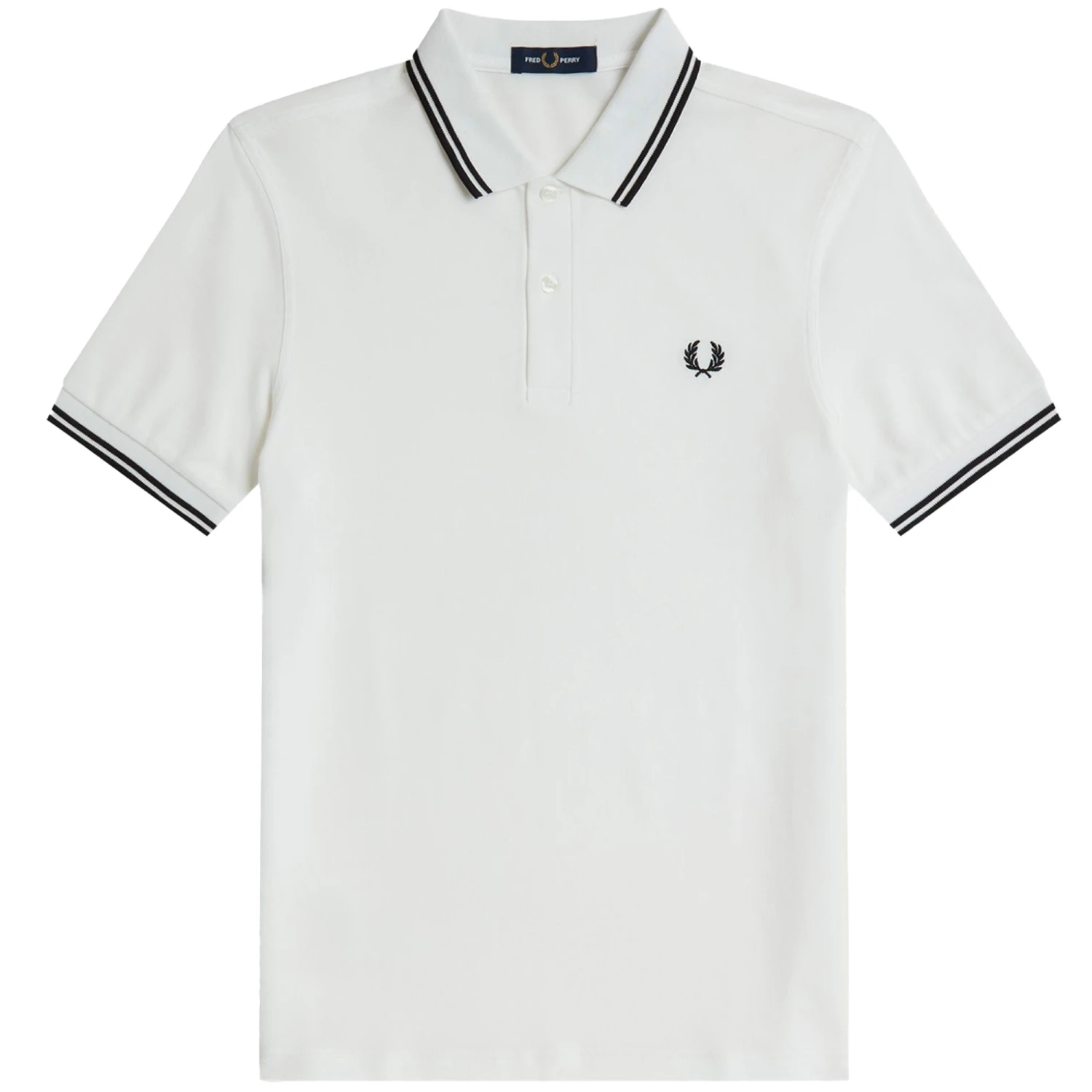 Fred Perry M3600 Twin Tipped Polo Shirt - White 1 Fred Perry M3600 Twin Tipped Polo Shirt - White