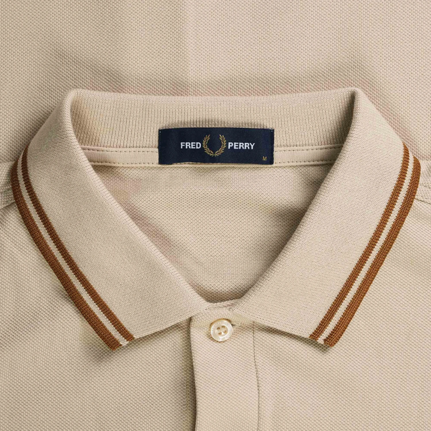 Fred Perry M3636 Long Sleeve Polo Shirt - Oatmeal 2 Fred Perry M3636 Long Sleeve Polo Shirt - Oatmeal - Image 2