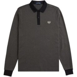 Fred Perry Micro Chequerboard Polo Shirt - Black