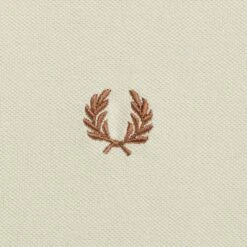 Fred Perry Reissues M12 Twin Tipped Polo - Oat And Dark Caramel -Stuarts Fashion Store fred perry reissues m12 twin tipped polo oat and dark caramel p59650 879300 image