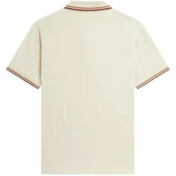 Fred Perry Reissues M12 Twin Tipped Polo - Oat And Dark Caramel -Stuarts Fashion Store fred perry reissues m12 twin tipped polo oat and dark caramel p59650 879307 image