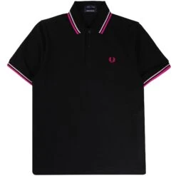 Fred Perry Reissues M12 Twin Tipped Polo Shirt - Black/Indi