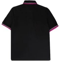 Fred Perry Reissues M12 Twin Tipped Polo Shirt - Black/Indi -Stuarts Fashion Store fred perry reissues m12 twin tipped polo shirt black indi p58893 861504 image