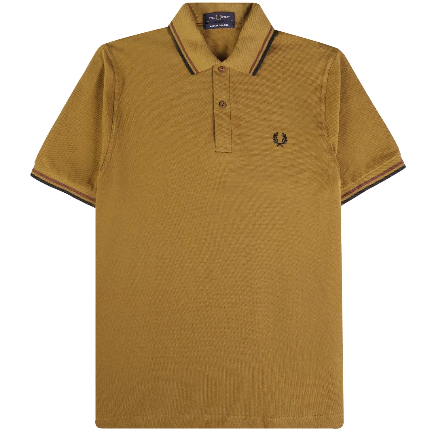Fred Perry Reissues M12 Twin Tipped Polo Shirt - Dark Caramel 1 Fred Perry Reissues M12 Twin Tipped Polo Shirt - Dark Caramel
