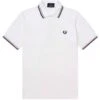 Fred Perry Reissues M12 Twin Tipped Polo Shirt - White/Ice