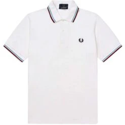 Fred Perry Reissues M12 Twin Tipped Polo Shirt - White/Ice