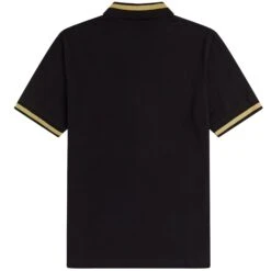 Fred Perry Reissues M2 Single Tipped Polo - Black/Champagne 9 Fred Perry Reissues M2 Single Tipped Polo - Black/Champagne -Stuarts Fashion Store fred perry reissues m2 single tipped polo black champagne p34056 830287 image