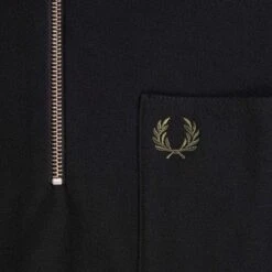 Fred Perry Textured Zip Neck Polo Shirt - Black 6 Fred Perry Textured Zip Neck Polo Shirt - Black -Stuarts Fashion Store fred perry textured zip neck polo shirt black p59580 878808 image