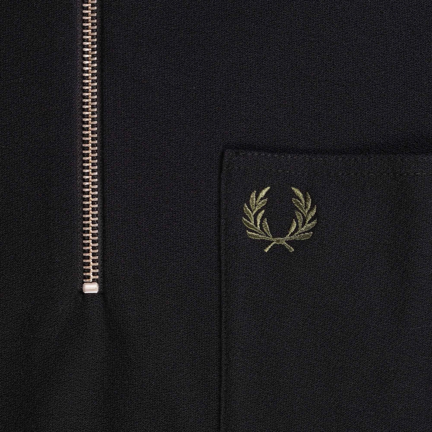 Fred Perry Textured Zip Neck Polo Shirt - Black 3 Fred Perry Textured Zip Neck Polo Shirt - Black - Image 3
