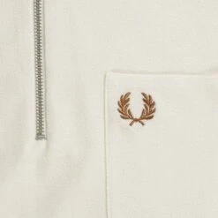 Fred Perry Textured Zip Neck Polo Shirt - Ecru 6 Fred Perry Textured Zip Neck Polo Shirt - Ecru -Stuarts Fashion Store fred perry textured zip neck polo shirt ecru p60588 892887 image