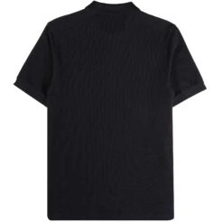 Fred Perry Waffle Texture Polo Shirt - Black -Stuarts Fashion Store fred perry waffle texture polo shirt black p59653 879432 image