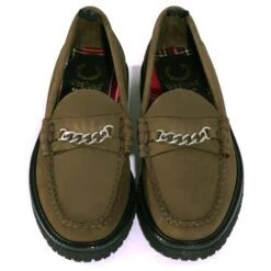 Fred Perry X G.H Bass Weejuns Nubuck Chain Penny Loafers - Bark 8 Fred Perry X G.H Bass Weejuns Nubuck Chain Penny Loafers - Bark -Stuarts Fashion Store fred perry x g h bass weejuns nubuck chain penny loafers bark p55077 766304 image