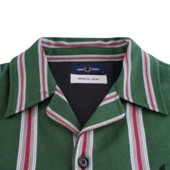 Vertical Stripe Shirt - Kelp Green -Stuarts Fashion Store fred perry x nicholas daley vertical stripe shirt kelp green p54362 746711 image