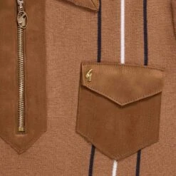 Gabicci Vintage 1973 50th Anniversary Robyn Zip Up Polo Shirt - Honeycomb -Stuarts Fashion Store gabicci vintage 1973 50th anniversary robyn zip up polo shirt honeycomb p58724 856947 image