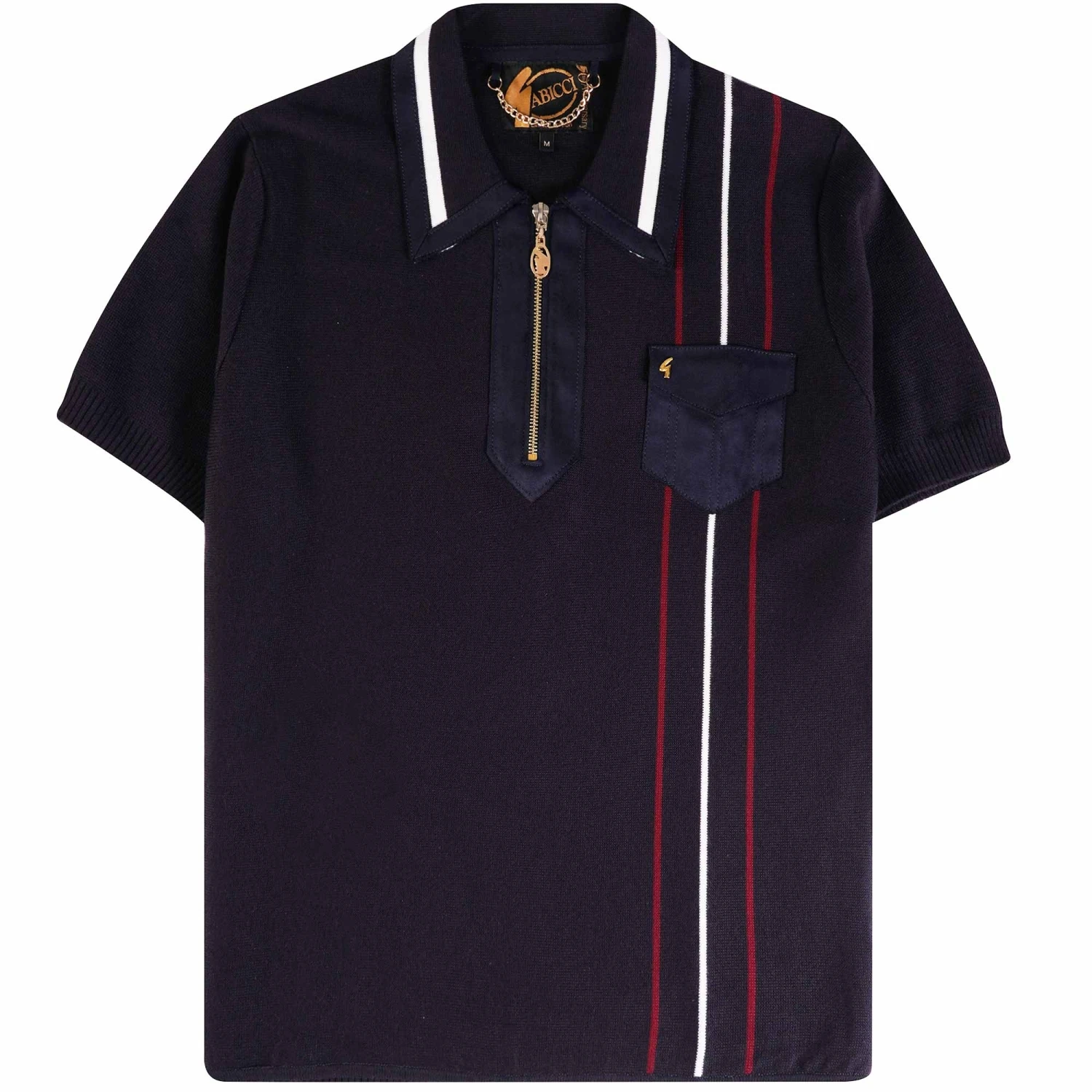 Gabicci Vintage 1973 50th Anniversary Robyn Zip Up Polo Shirt - Navy 1 Gabicci Vintage 1973 50th Anniversary Robyn Zip Up Polo Shirt - Navy