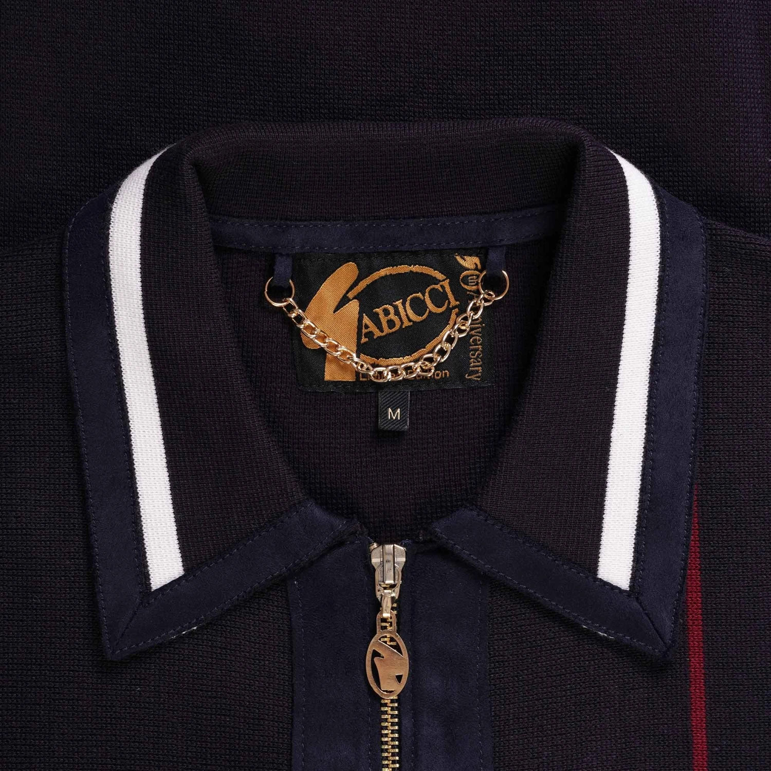 Gabicci Vintage 1973 50th Anniversary Robyn Zip Up Polo Shirt - Navy 2 Gabicci Vintage 1973 50th Anniversary Robyn Zip Up Polo Shirt - Navy - Image 2