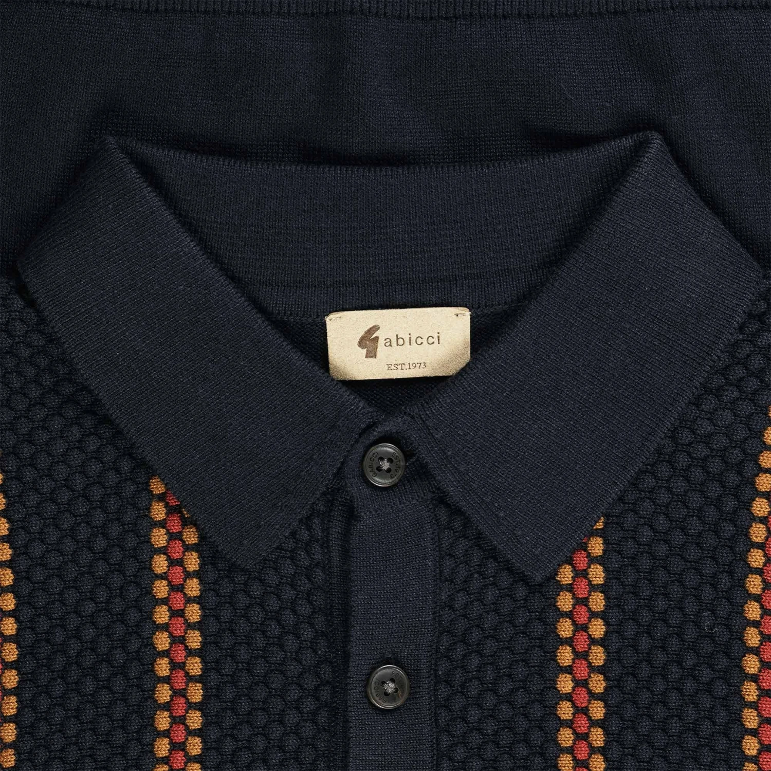 Gabicci Vintage 1973 Fresco Polo Shirt - Navy 2 Gabicci Vintage 1973 Fresco Polo Shirt - Navy - Image 2