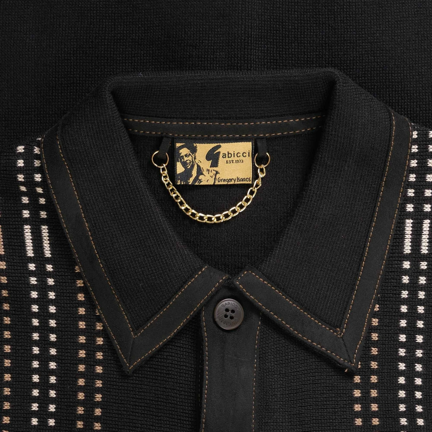 Gabicci Vintage 1973 Jimmy Shirt - Black 2 Gabicci Vintage 1973 Jimmy Shirt - Black - Image 2