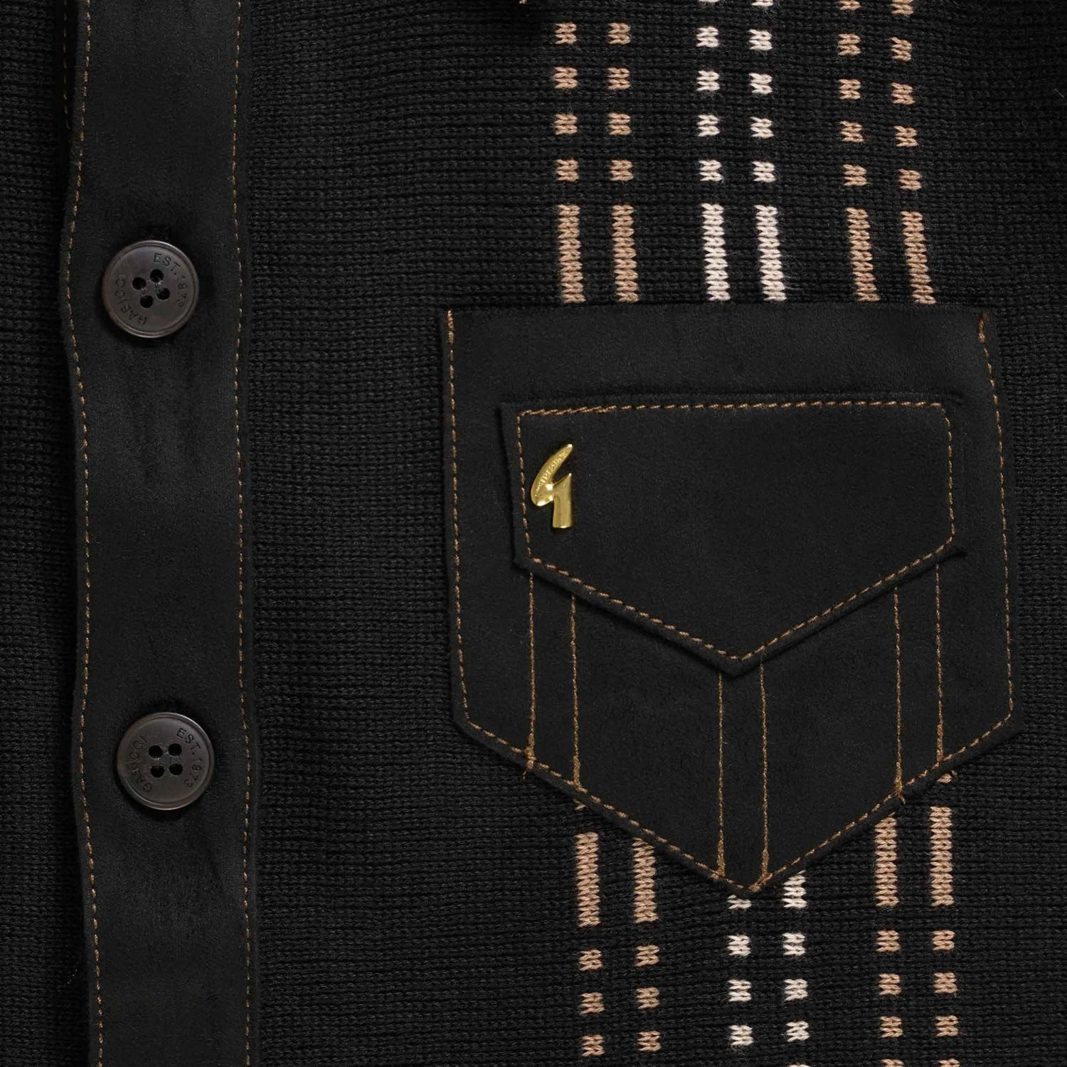 Gabicci Vintage 1973 Jimmy Shirt - Black 3 Gabicci Vintage 1973 Jimmy Shirt - Black - Image 3