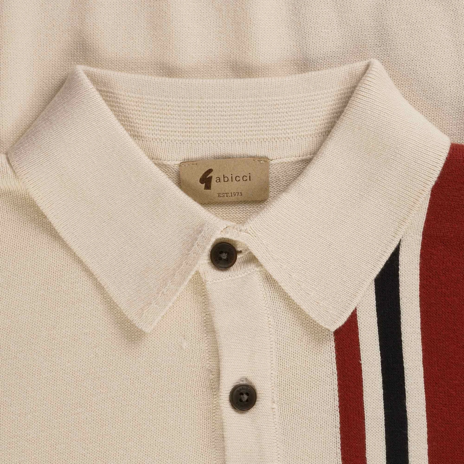 Gabicci Vintage 1973 Soda Long Sleeved Polo Shirt - Cream 2 Gabicci Vintage 1973 Soda Long Sleeved Polo Shirt - Cream - Image 2