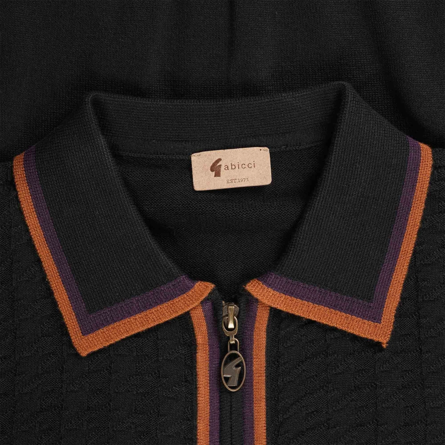 Gabicci Vintage 1973 Templo Polo Shirt - Black 2 Gabicci Vintage 1973 Templo Polo Shirt - Black - Image 2