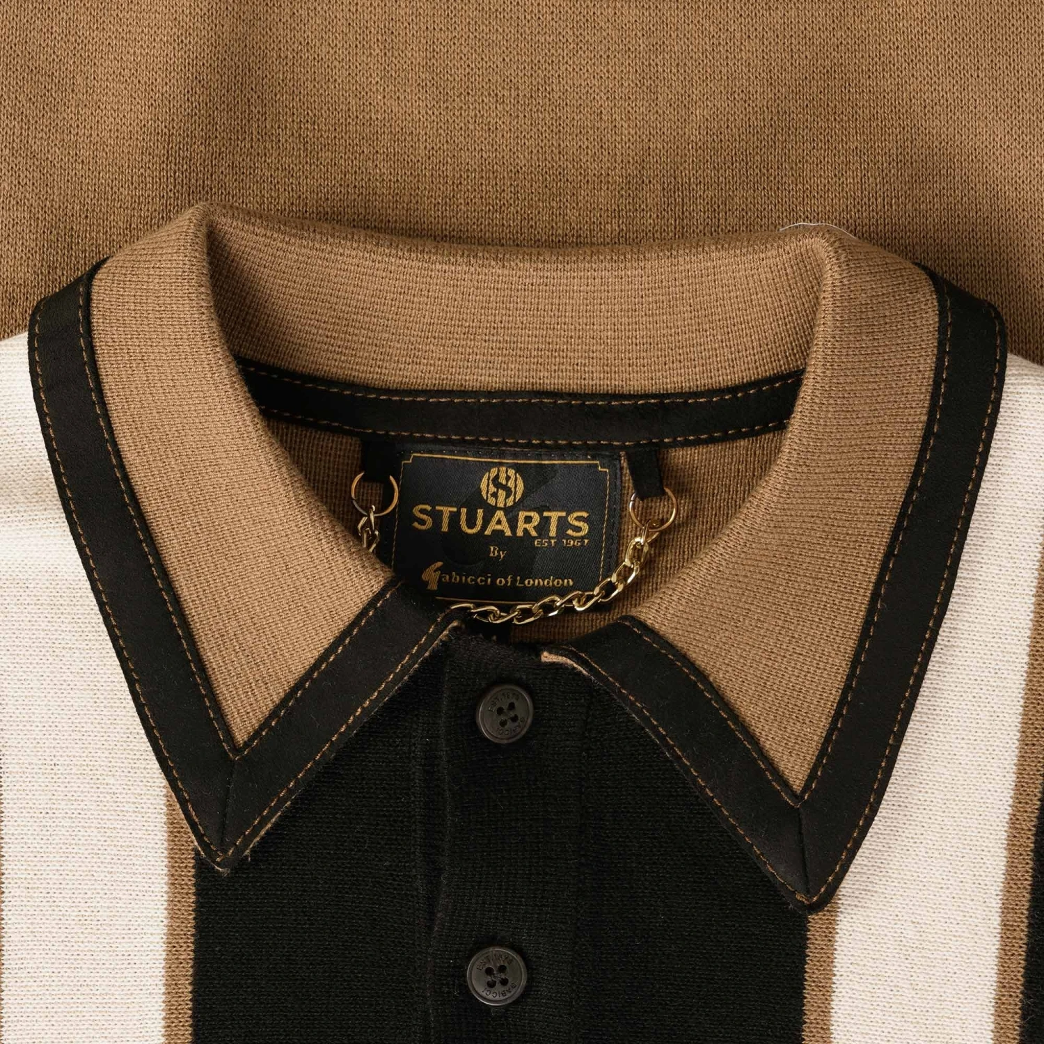 Gabicci Vintage 1973 X Stuarts Searle Polo Shirt - Camel 2 Gabicci Vintage 1973 X Stuarts Searle Polo Shirt - Camel - Image 2