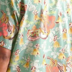 Go Barefoot Convertible-Collar Printed Cotton Shirt - Hula Royal 7 Go Barefoot Convertible-Collar Printed Cotton Shirt - Hula Royal -Stuarts Fashion Store go barefoot convertible collar printed cotton shirt hula royal p60511 886756 image