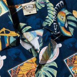 Stuarts Fashion Store -Stuarts Fashion Store go barefoot convertible collar printed cotton shirt moto navy p60513 886726 image