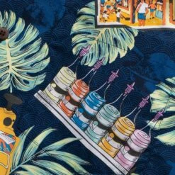 Go Barefoot Convertible-Collar Printed Cotton Shirt - Moto Navy 6 Go Barefoot Convertible-Collar Printed Cotton Shirt - Moto Navy -Stuarts Fashion Store go barefoot convertible collar printed cotton shirt moto navy p60513 886731 image