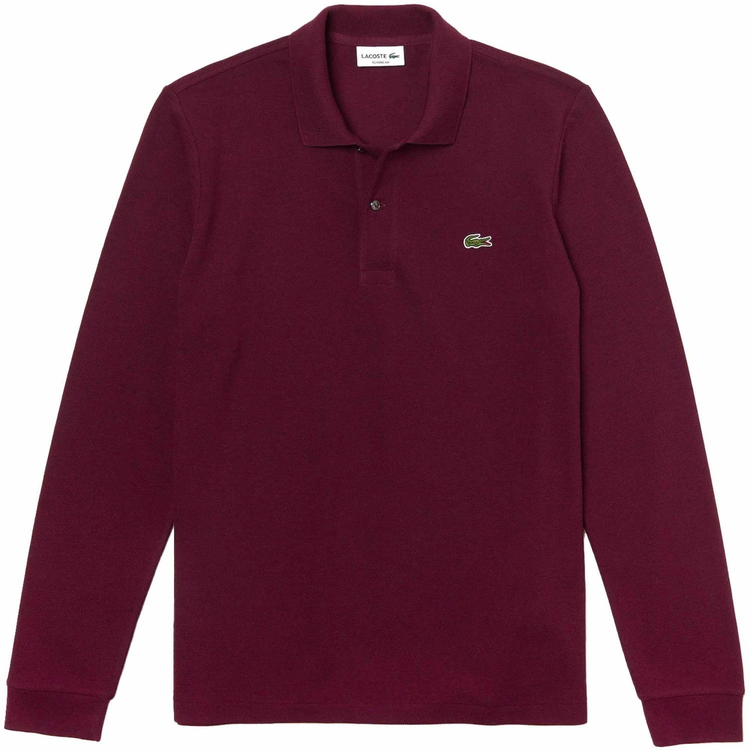 Lacoste L.12.12 Long Sleeve Heathered Cotton Polo Shirt - Bordeaux 1 Lacoste L.12.12 Long Sleeve Heathered Cotton Polo Shirt - Bordeaux