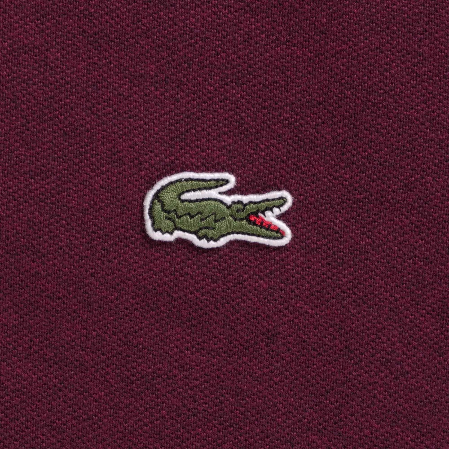 Lacoste L.12.12 Long Sleeve Heathered Cotton Polo Shirt - Bordeaux 3 Lacoste L.12.12 Long Sleeve Heathered Cotton Polo Shirt - Bordeaux - Image 3