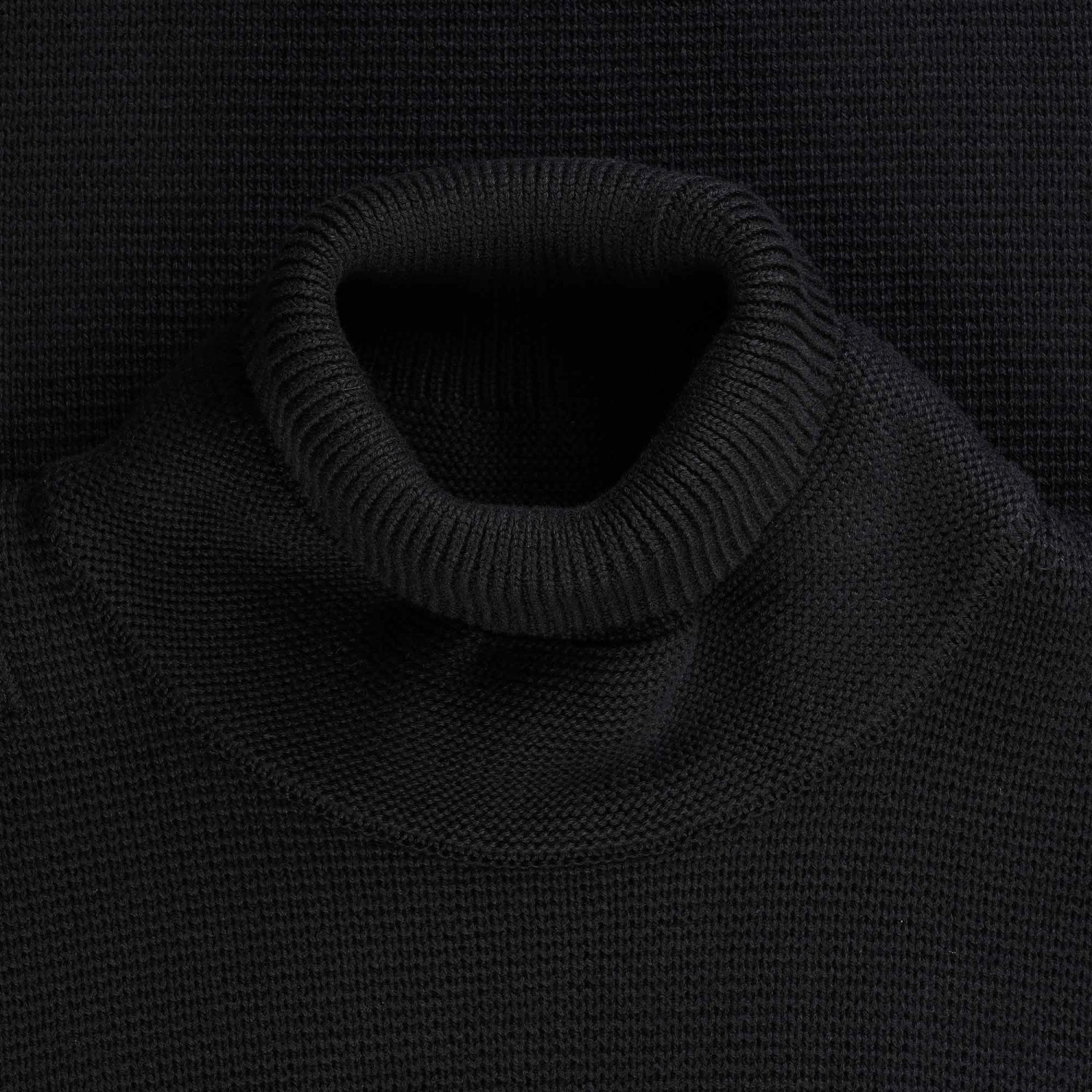 Ma Strum Milano Knit Roll Neck Jumper - Jet Black 2 Ma Strum Milano Knit Roll Neck Jumper - Jet Black - Image 2