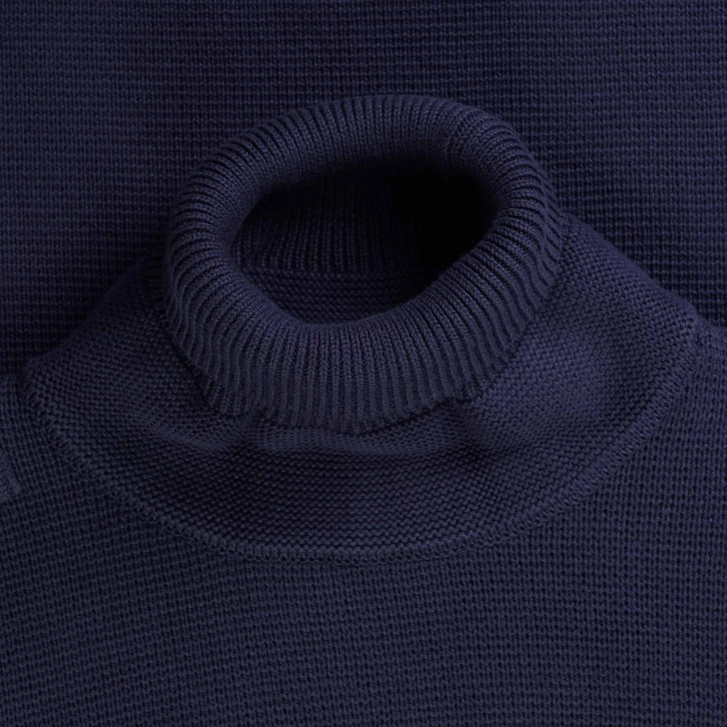 Ma Strum Milano Knit Roll Neck Jumper - True Navy 2 Ma Strum Milano Knit Roll Neck Jumper - True Navy - Image 2