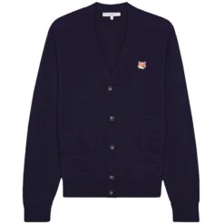 Maison Kitsune Fox Patch Classic Cardigan - Navy