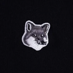 Maison Kitsune Grey Fox Head Patch Classic Sweatshirt - Black -Stuarts Fashion Store maison kitsune grey fox head patch classic sweatshirt black p48850 632342 image